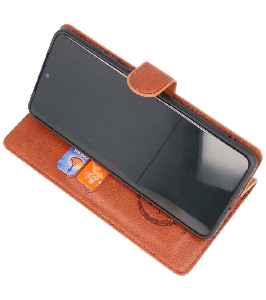 Estuche billetera de lujo para Samsung Galaxy S20 Plus Marrón