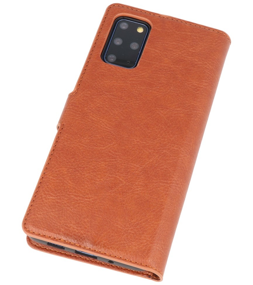 Estuche billetera de lujo para Samsung Galaxy S20 Plus Marrón