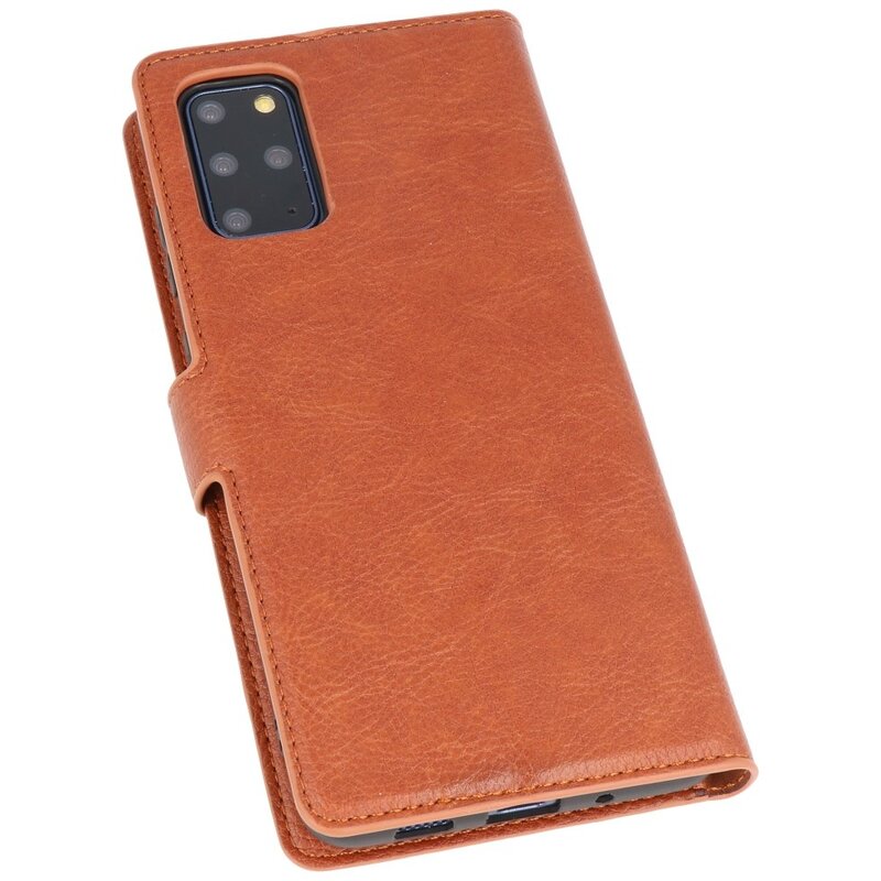 Estuche billetera de lujo para Samsung Galaxy S20 Plus Marrón