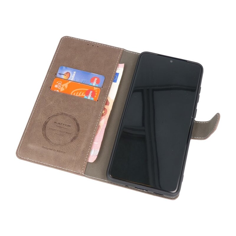 Luxus Brieftasche Hülle für Samsung Galaxy S20 Plus Grau