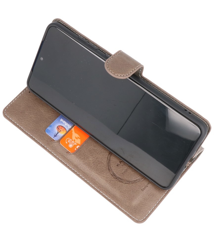 Estuche billetera de lujo para Samsung Galaxy S20 Plus gris