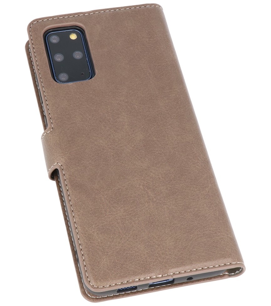 Estuche billetera de lujo para Samsung Galaxy S20 Plus gris