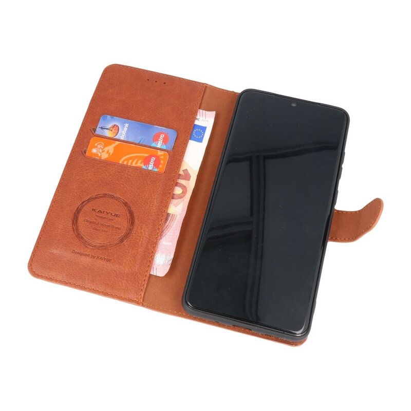 Custodia a portafoglio di lusso per Samsung Galaxy S20 Ultra marrone