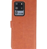 Luxus Brieftasche Hülle für Samsung Galaxy S20 Ultra Brown