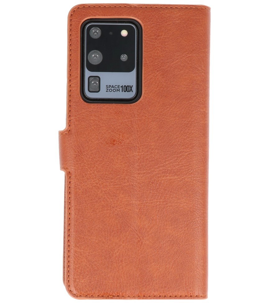 Luxus Brieftasche Hülle für Samsung Galaxy S20 Ultra Brown