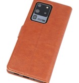 Luxe Portemonnee Hoesje voor Samsung Galaxy S20 Ultra Bruin