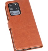 Luxe Portemonnee Hoesje voor Samsung Galaxy S20 Ultra Bruin