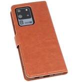 Luxus Brieftasche Hülle für Samsung Galaxy S20 Ultra Brown