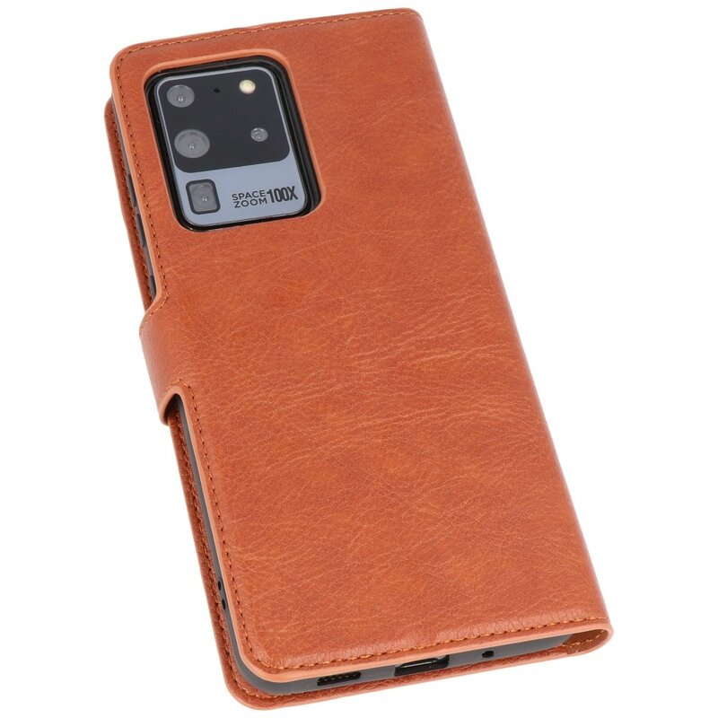 Custodia a portafoglio di lusso per Samsung Galaxy S20 Ultra marrone