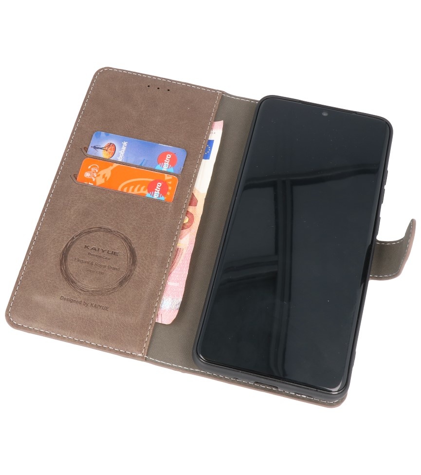 Etui Portefeuille de Luxe pour Samsung Galaxy S20 Ultra Gris