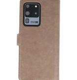 Luxe Portemonnee Hoesje voor Samsung Galaxy S20 Ultra Grijs