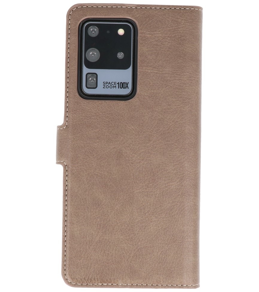 Etui Portefeuille de Luxe pour Samsung Galaxy S20 Ultra Gris