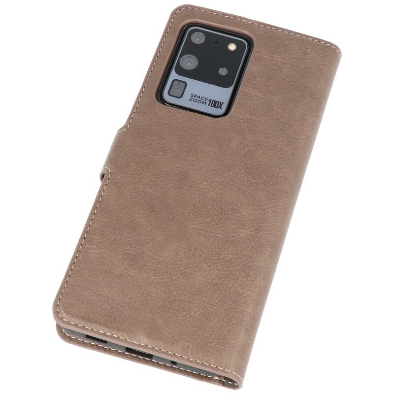 Estuche billetera de lujo para Samsung Galaxy S20 Ultra gris