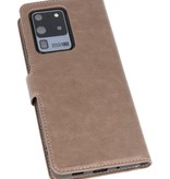 Luxe Portemonnee Hoesje voor Samsung Galaxy S20 Ultra Grijs