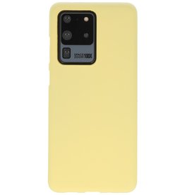 Farve TPU taske til Samsung Galaxy S20 Ultra Gul