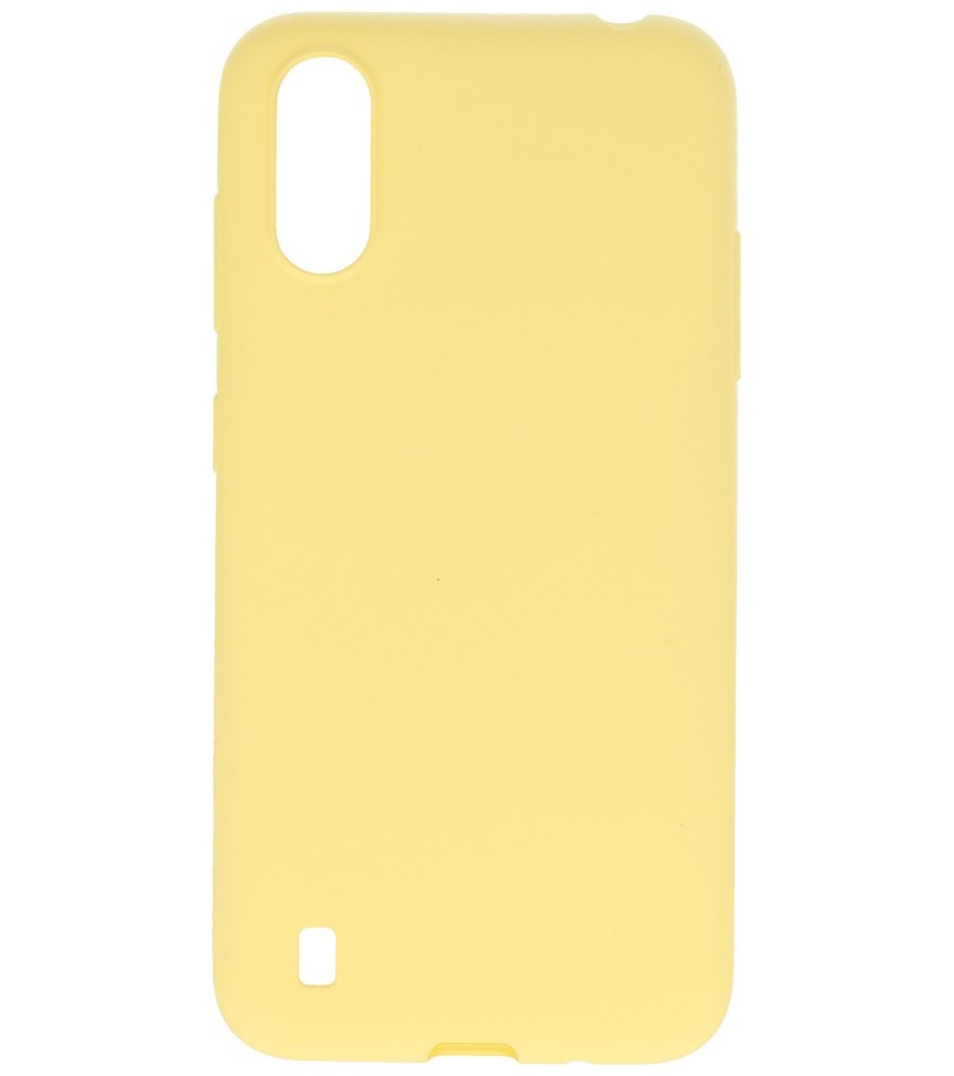 Farve TPU taske til Samsung Galaxy A01 Gul