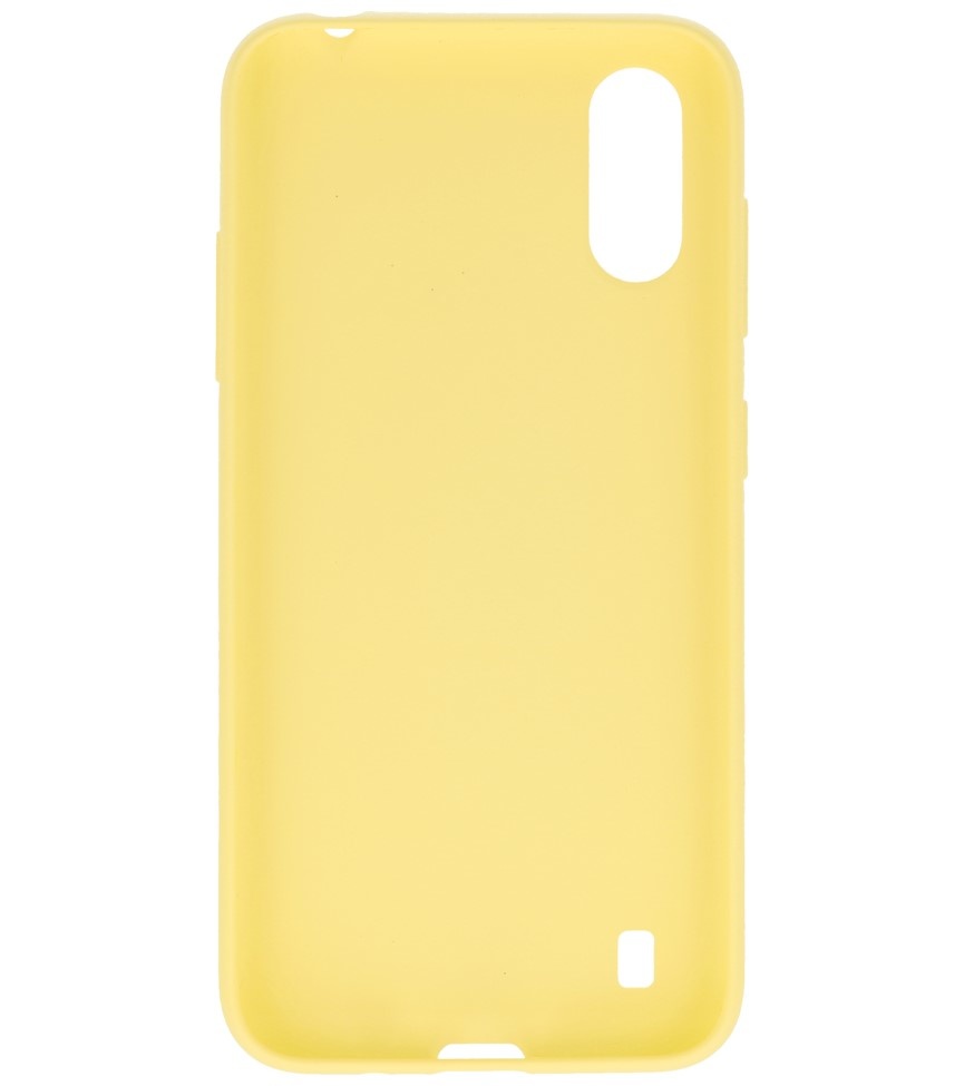 Farve TPU taske til Samsung Galaxy A01 Gul