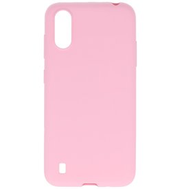 Farve TPU taske til Samsung Galaxy A01 Pink