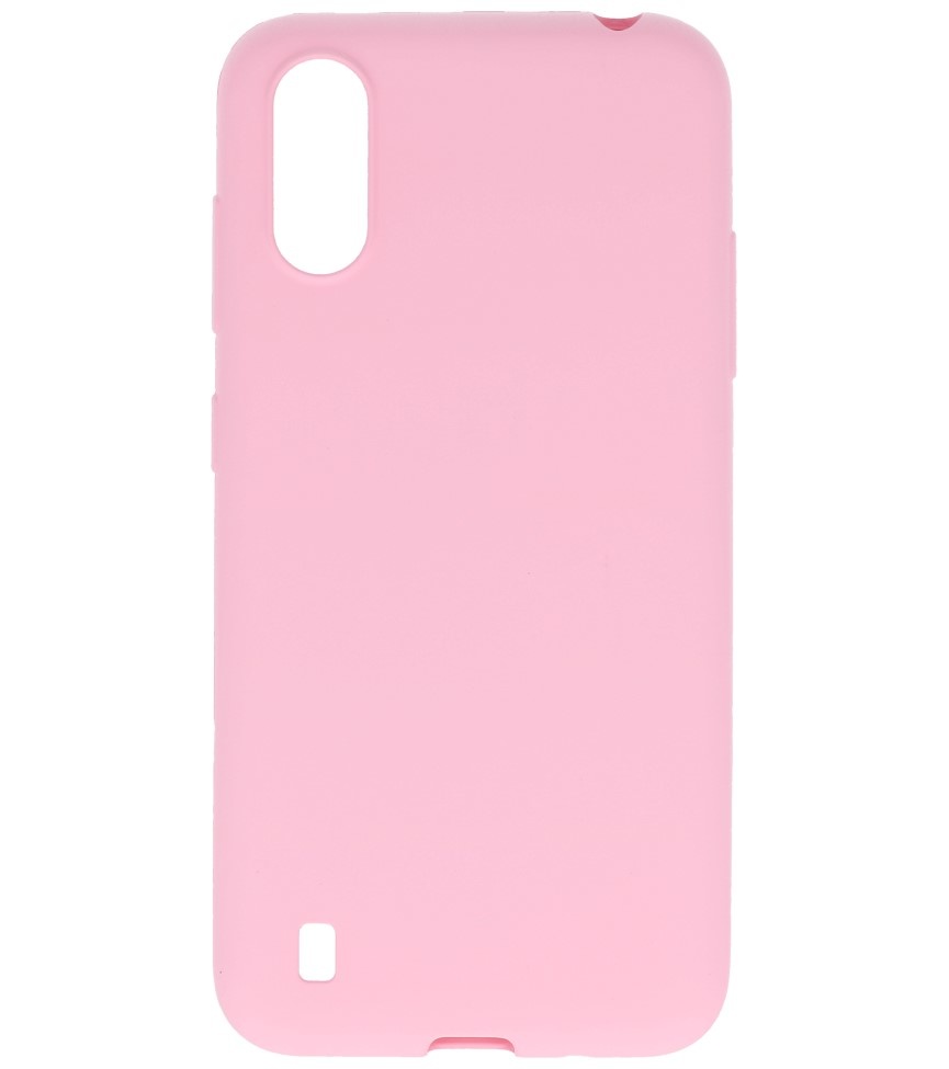 Coque en TPU couleur pour Samsung Galaxy A01 Rose