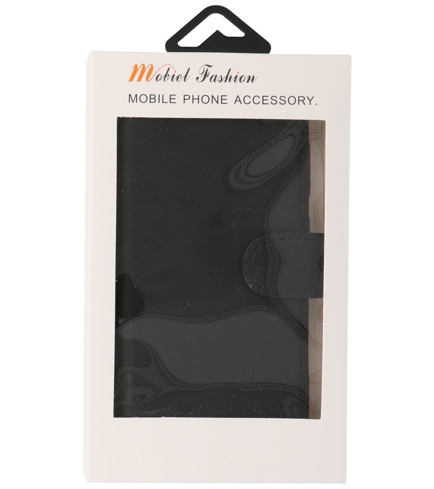 Étui Bookstyle MF en cuir fait main pour iPhone 8 - iPhone 7 noir