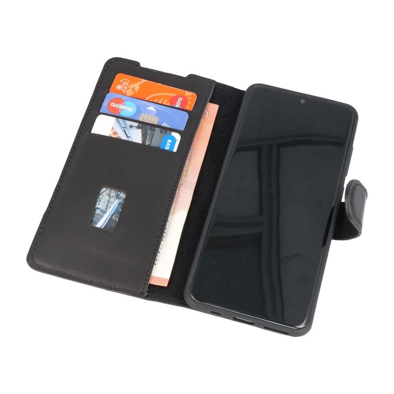 Custodia a libro in pelle MF fatta a mano per Samsung Galaxy S20 nera