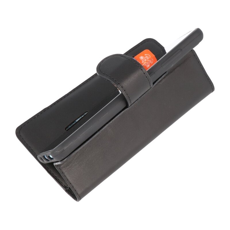 MF Håndlavet læderbogstyltaske til Samsung Galaxy S20 Sort