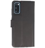 Custodia a libro in pelle MF fatta a mano per Samsung Galaxy S20 nera