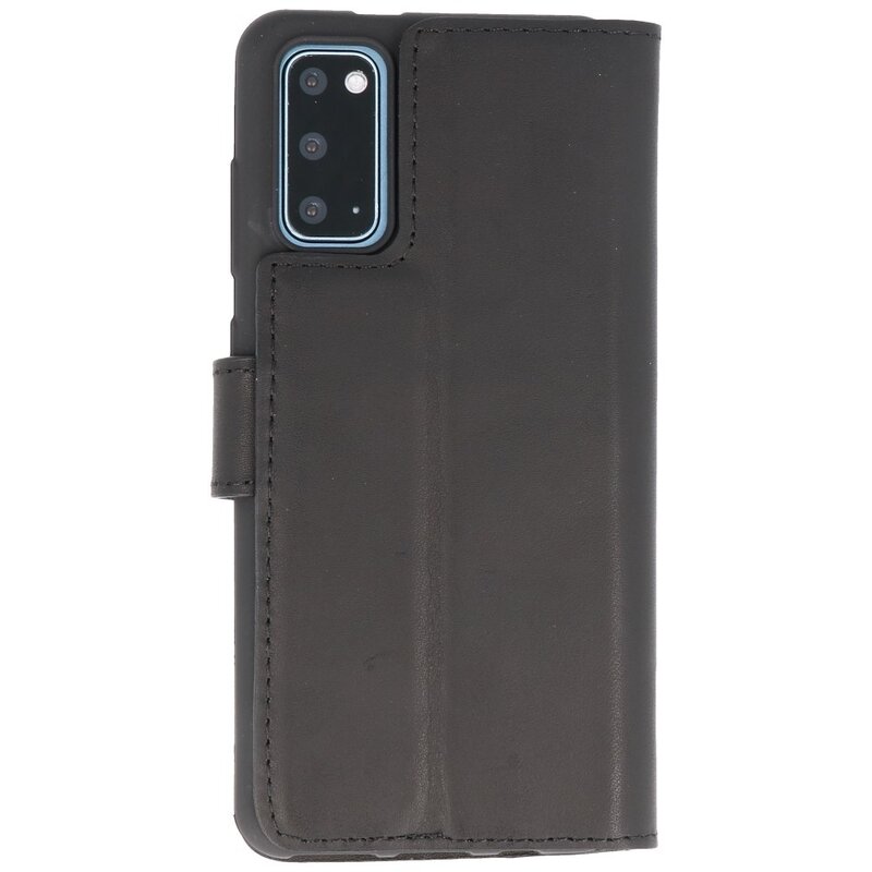 Custodia a libro in pelle MF fatta a mano per Samsung Galaxy S20 nera