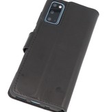 MF Handmade Leather Bookstyle Case for Samsung Galaxy S20 Black