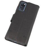 Custodia a libro in pelle MF fatta a mano per Samsung Galaxy S20 nera