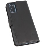 MF Handmade Leather Bookstyle Case für Samsung Galaxy S20 Schwarz