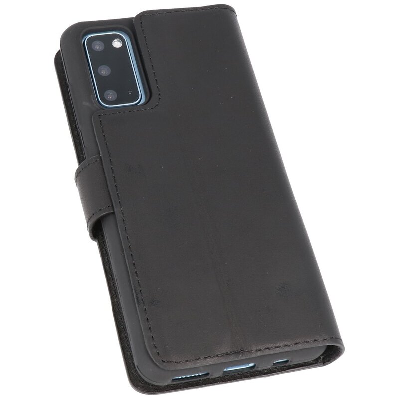 Custodia a libro in pelle MF fatta a mano per Samsung Galaxy S20 nera