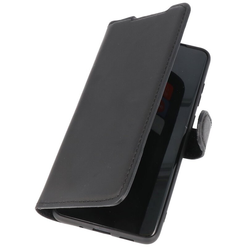 Étui Bookstyle MF en cuir fait main pour Samsung Galaxy S20 Plus Noir