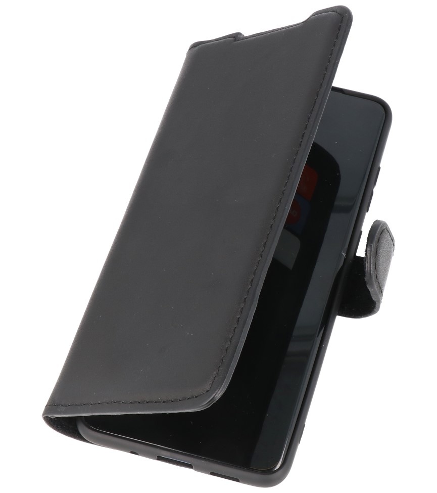 Estuche Bookstyle de cuero hecho a mano MF para Samsung Galaxy S20 Plus negro