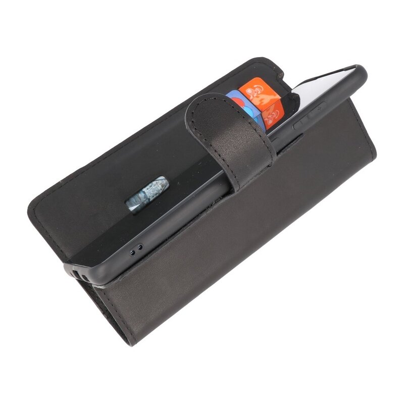 Étui Bookstyle MF en cuir fait main pour Samsung Galaxy S20 Plus Noir