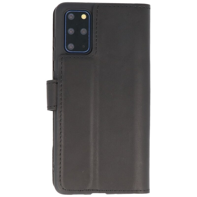 Étui Bookstyle MF en cuir fait main pour Samsung Galaxy S20 Plus Noir
