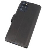 Étui Bookstyle MF en cuir fait main pour Samsung Galaxy S20 Plus Noir