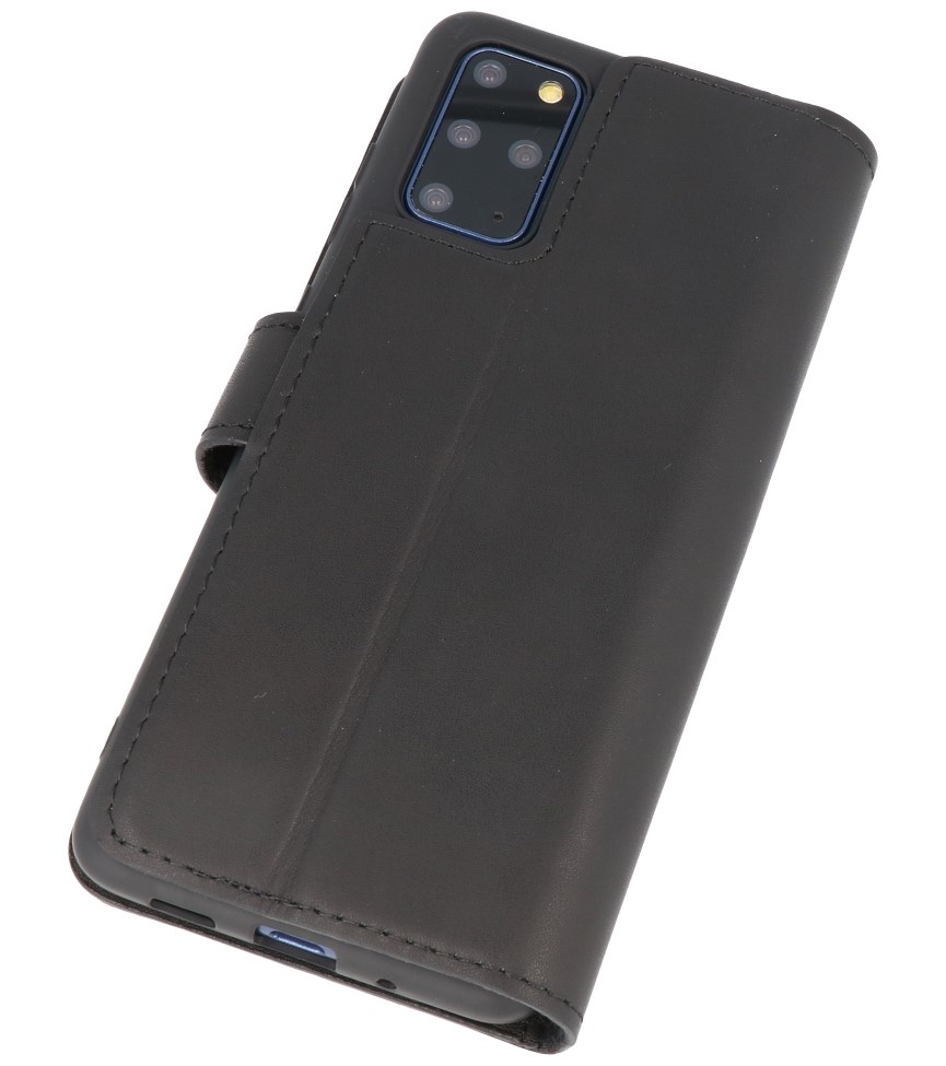 Estuche Bookstyle de cuero hecho a mano MF para Samsung Galaxy S20 Plus negro