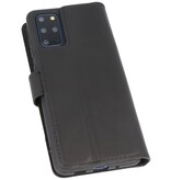 Étui Bookstyle MF en cuir fait main pour Samsung Galaxy S20 Plus Noir