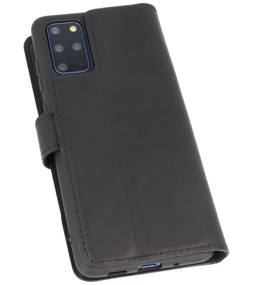MF Handmade Leather Bookstyle Case für Samsung Galaxy S20 Plus Schwarz