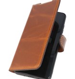 Funda de cuero hecha a mano MF Bookstyle para Samsung Galaxy S20 Ultra Brown