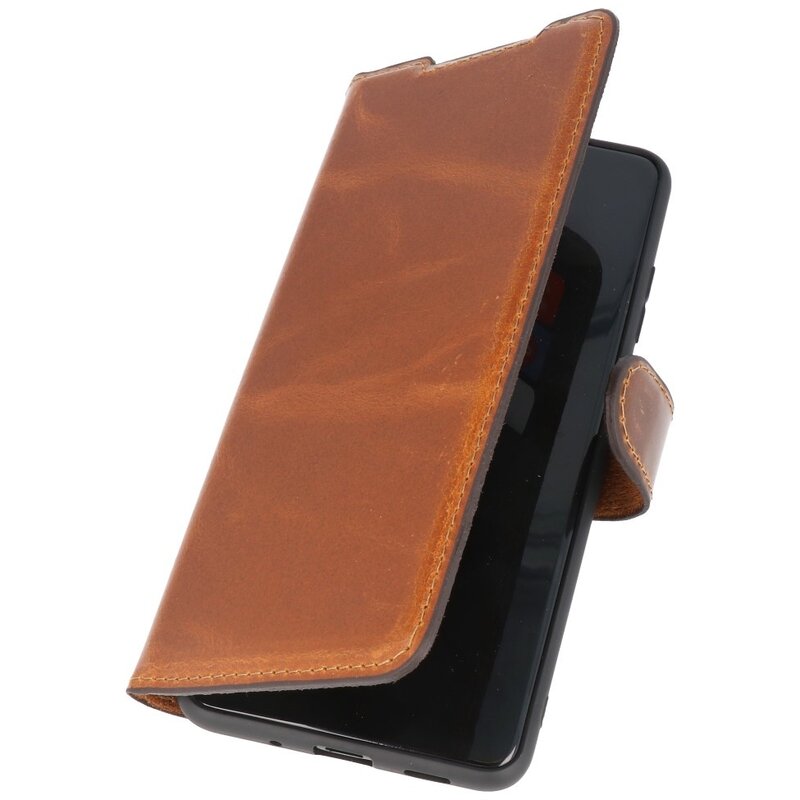 Custodia a libro in pelle MF fatta a mano per Samsung Galaxy S20 Ultra marrone
