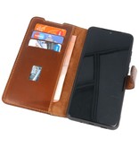 Custodia a libro in pelle MF fatta a mano per Samsung Galaxy S20 Ultra marrone