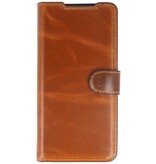 Funda de cuero hecha a mano MF Bookstyle para Samsung Galaxy S20 Ultra Brown