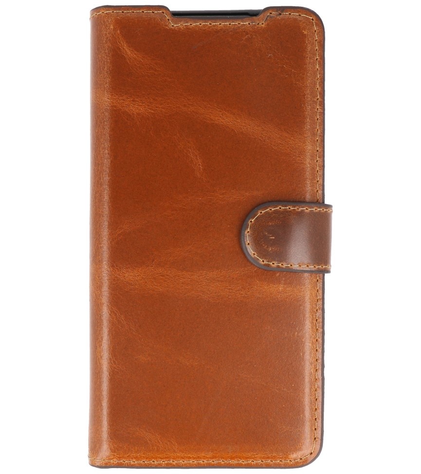 MF Handmade Leather Bookstyle Case for Samsung Galaxy S20 Ultra Brown