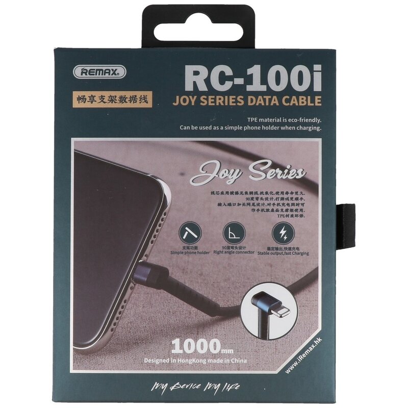 REMAX USB Kabel met Staande Functie voor iPhone Zwart