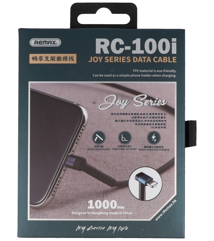 REMAX USB-Kabel mit Stehfunktion für iPhone Schwarz