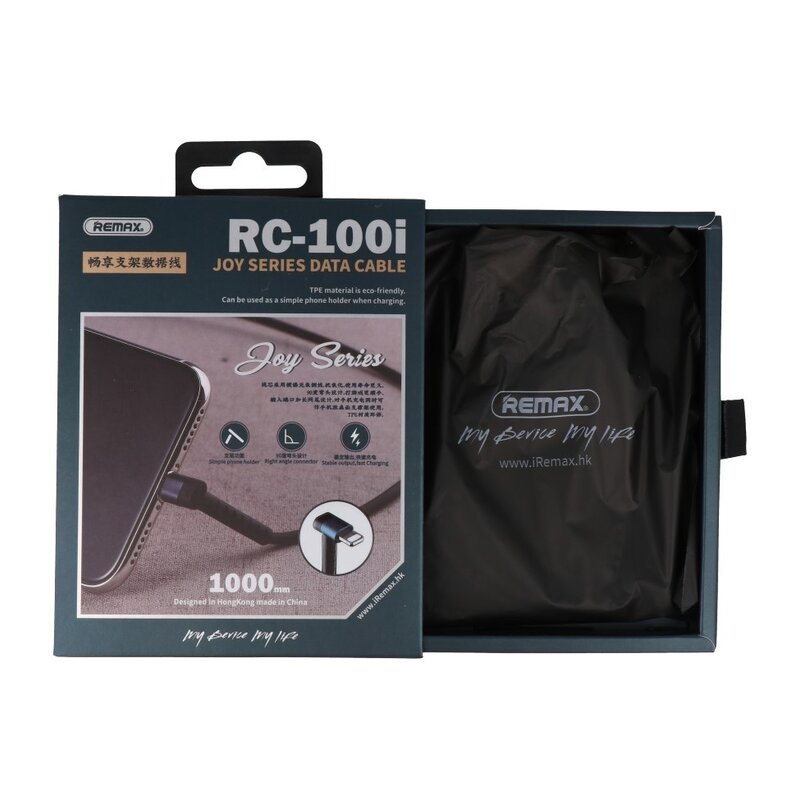 Cable USB REMAX con función de pie para iPhone Negro
