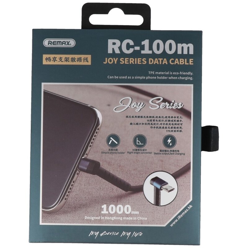 REMAX Type C USB-kabel med stående funktion Sort