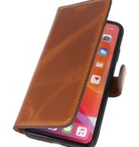 Funda de libro de cuero hecha a mano MF iPhone Xs Max Brown